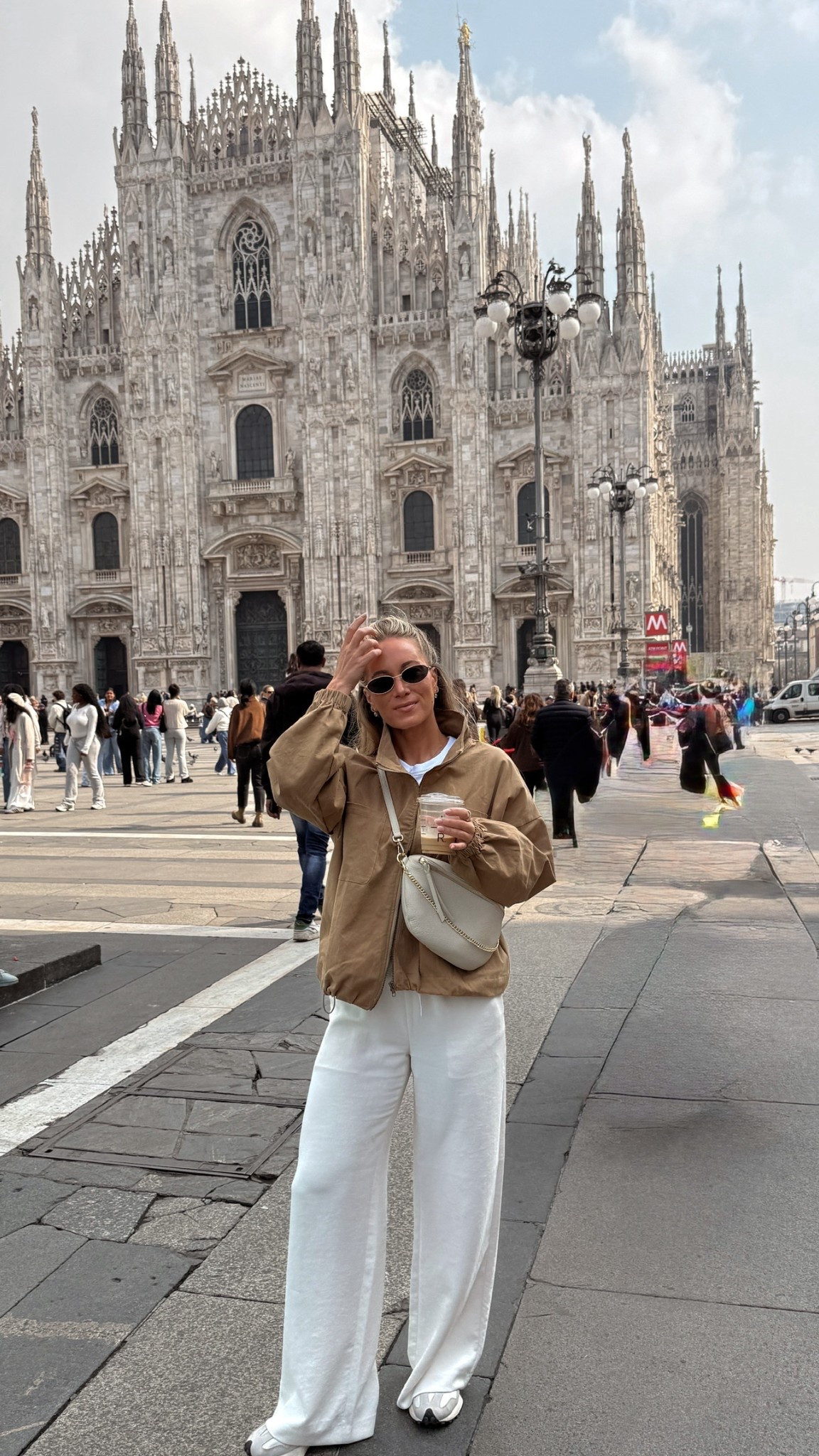 Milan OOTD for a day of exploring. Wearing my @12th Tribe  Canvas Utility Jacket with @Aritzia  Lodge Pants, an @abercrombie  basic white tee, @giginewyork giginewyork Beck Sling bag and my New Balance 327s. Such a comfortable outfit for walking around the city.

Milan outfit, Milan ootd, Milan travel outfit, Italy travel outfit, Europe travel outfit, travel day outfit, utility jacket outfit, Aritzia Lodge pants outfit, New Balance 327 outfit, city exploring outfit

#LTKootd #LTKTravel