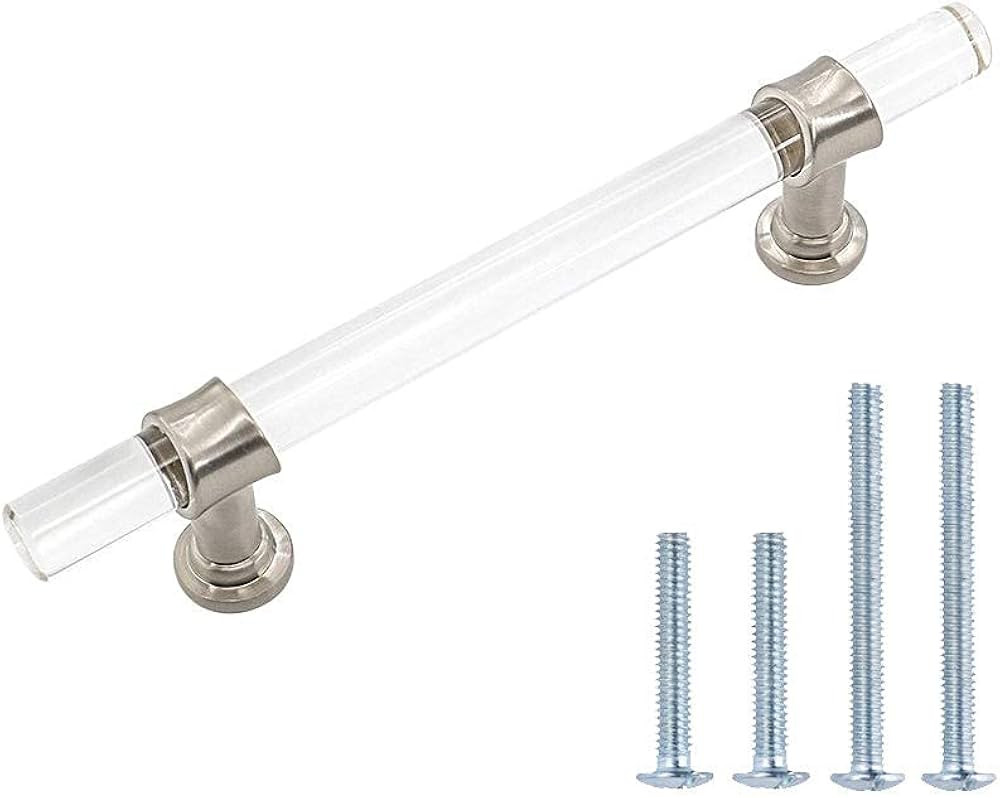 homdiy 10 Pack 3-3/4inch Acrylic Drawer Pulls - Acrylic Cabinet Pulls Crystal Drawer Handles Clea... | Amazon (US)