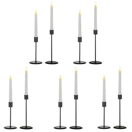 Taper Candle Holders, 10 Pcs Candlesticks Holder for Tapered Candles, Metal Black Candle Centerpiece | Walmart (US)