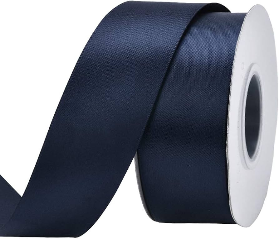 1 1/2 inch Navy Blue Double Face Satin Ribbon 25 Yards Per Roll for Gift Wrapping Flower Bouquet ... | Amazon (US)