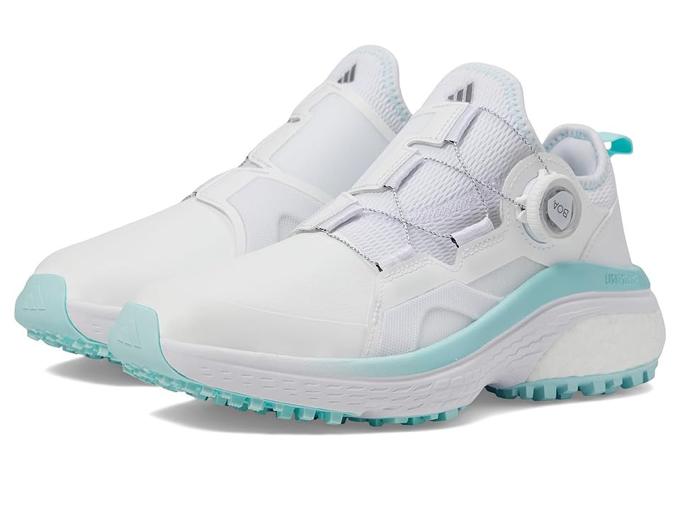 adidas Golf Solarmotion Boa Golf Shoes Women's Shoes Footwear White/Silver Metallic/Semi Flash Aqua : 9.5 B - Medium, Synthetic/Textile | Zappos