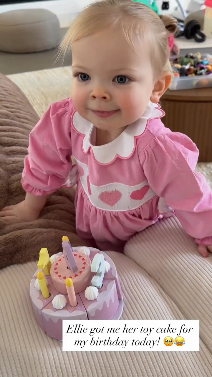 Ellie got me her toy cake for my birthday! 🥹🤣 How cute is her Valentine’s Day dress from The Smocked Flamingo?

#LTKValentine #LTKmomlife #LTKBaby