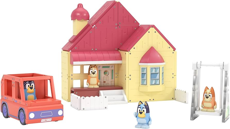 Tile Town Bluey Heeler Home & 4WD Vehicle Magnetic Tiles Construction Building Playset + Family F... | Amazon (US)