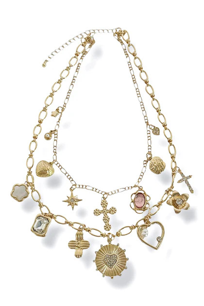 Good Feeling Gold Layered Charm Necklace | The Willow Tree