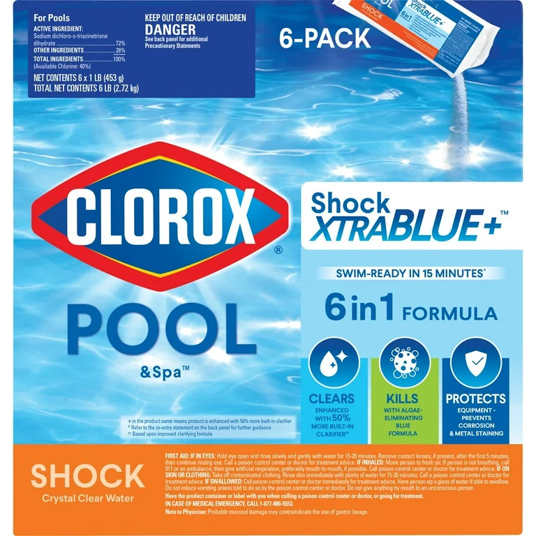 Clorox® Pool&Spa™ Shock XTRABLUE® +™, Kills Bacteria & Algae in Swimming Pools, Swim-Ready ... | Walmart (US)