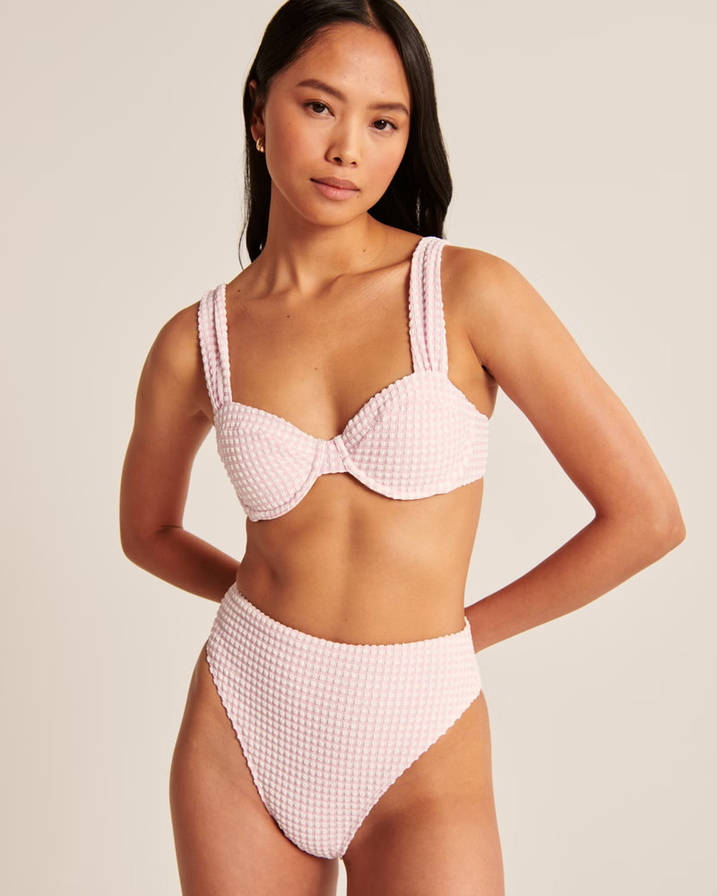 Wide Strap Pleated Underwire Bikini Top | Abercrombie & Fitch (US)
