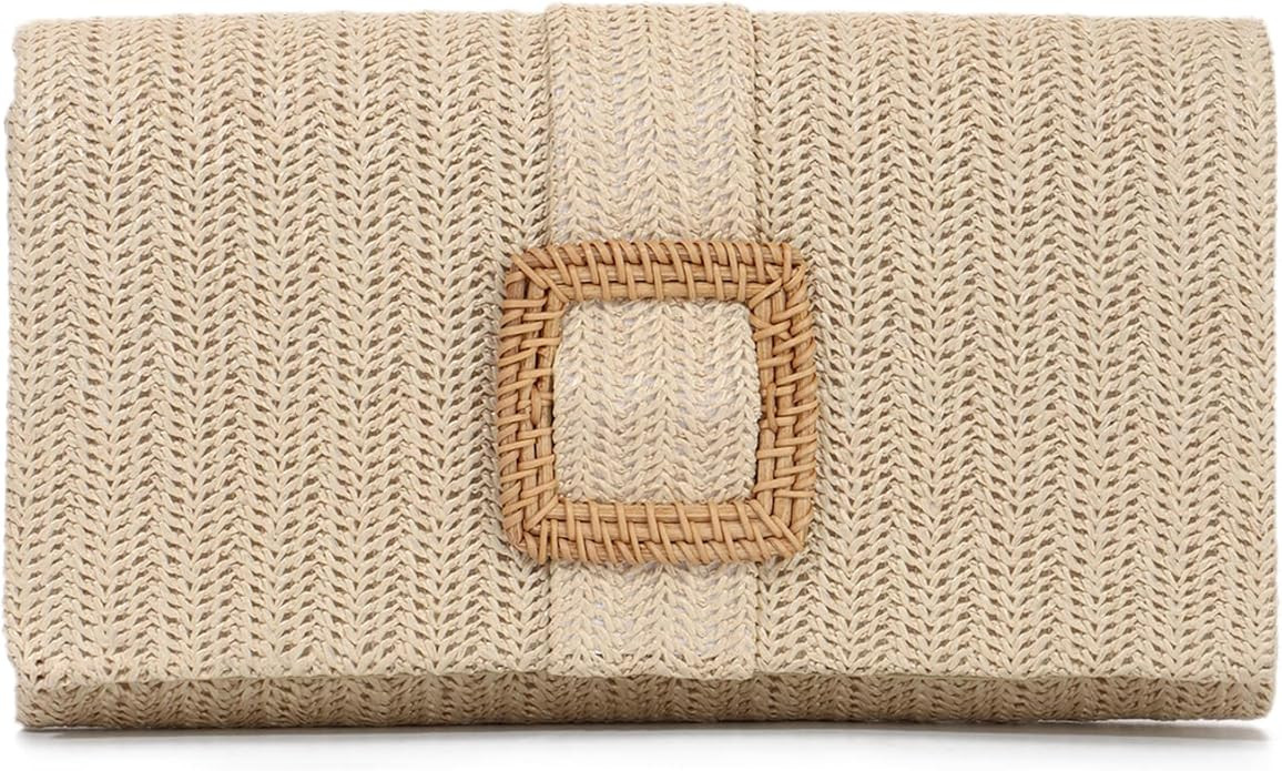 Straw Clutch Purse for Women Rattan Summer Evening Handbag Woven Beach Envelope Purse Raffia Hand... | Amazon (US)