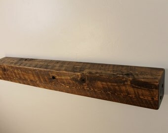 66" x 5" D x 5" H Reclaimed floating wood shelf / fireplace mantel, solid Cedar, Beefy, Chunky | Etsy (US)