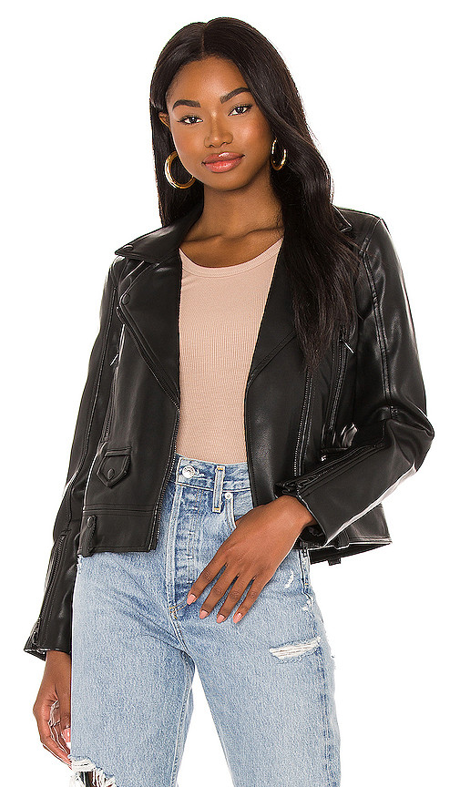 BLANKNYC Vegan Leather Moto Jacket in Black. - size XS (also in L,M,S) | Revolve Clothing (Global)