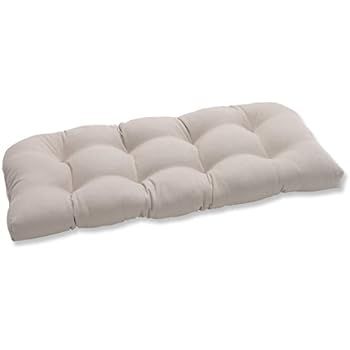 Pillow Perfect Indoor/Outdoor Beige Solid Wicker Loveseat Cushion | Amazon (US)