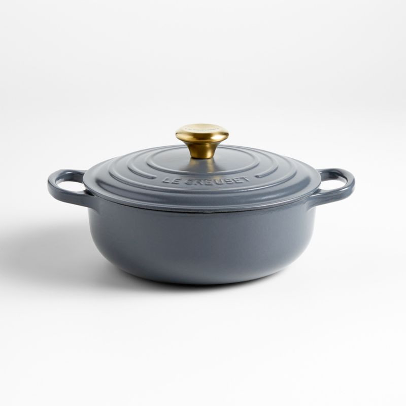 Le Creuset Signature 3.5-Qt.Graphite Sauteuse Oven + Reviews | Crate & Barrel | Crate & Barrel