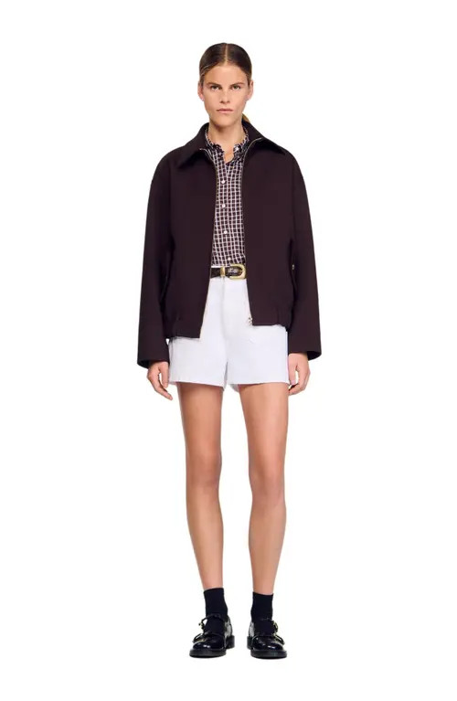 SANDRO Oversized jacket in Brown at Nordstrom, Size 42 Eu | Nordstrom