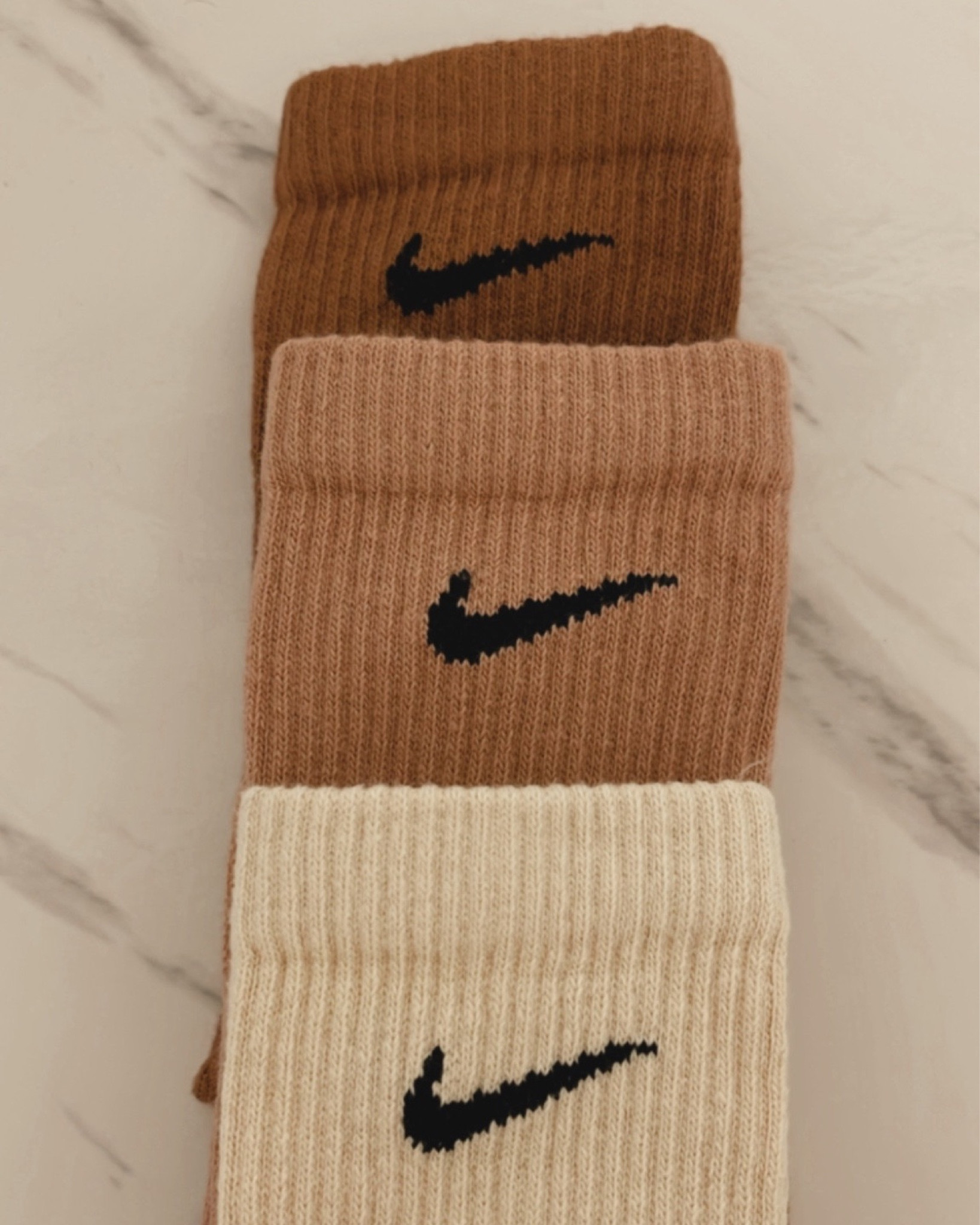 Nike Earth Tones Crew Socks Dri Fit, Unisex, 3 - Pack 