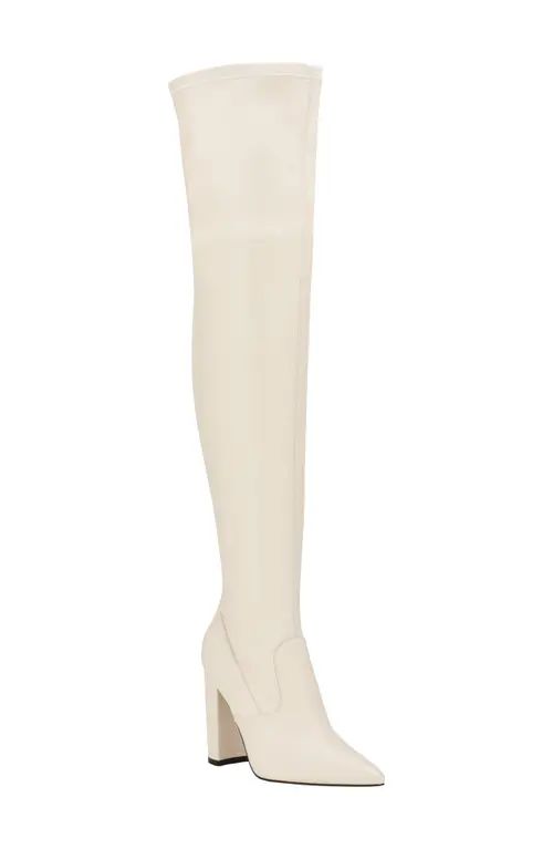 GUESS Abetter Over the Knee Boot in Ivory at Nordstrom, Size 6.5 | Nordstrom
