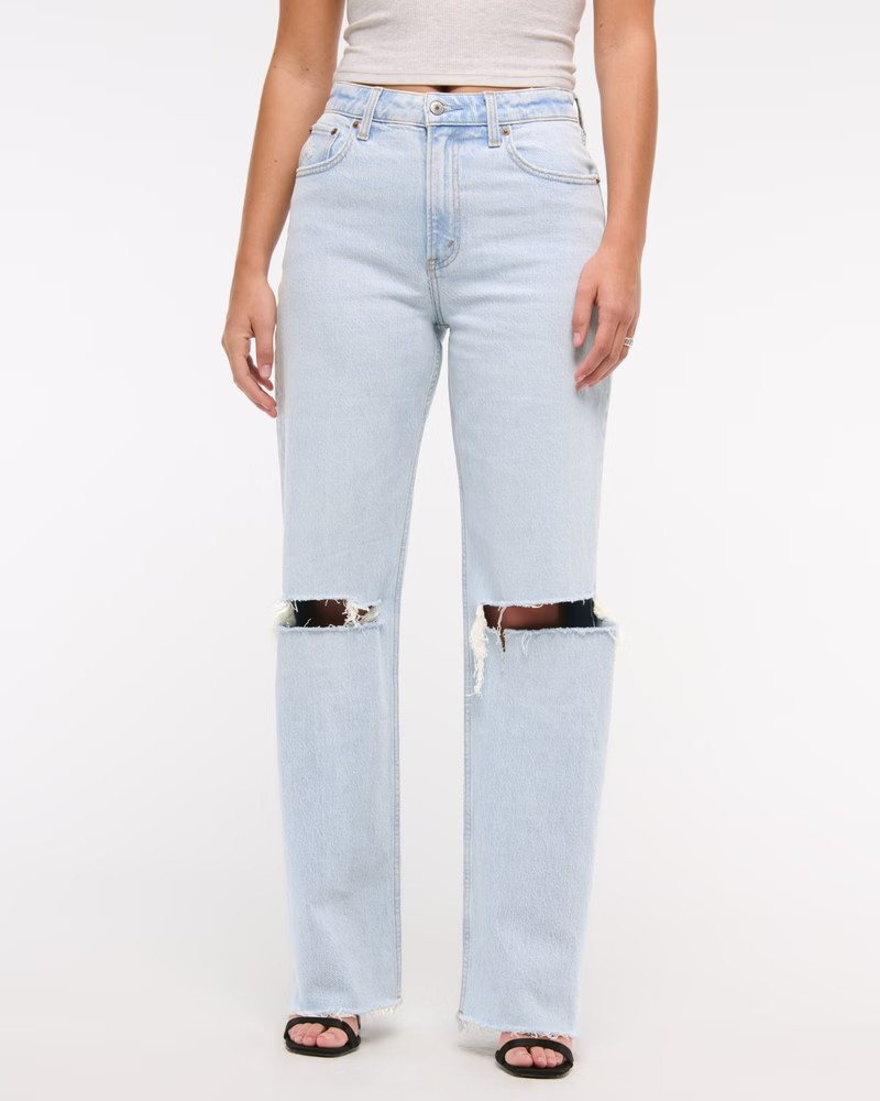 Women's Curve Love High Rise 90s Relaxed Jean | Women's Bottoms | Abercrombie.com | Abercrombie & Fitch (US)