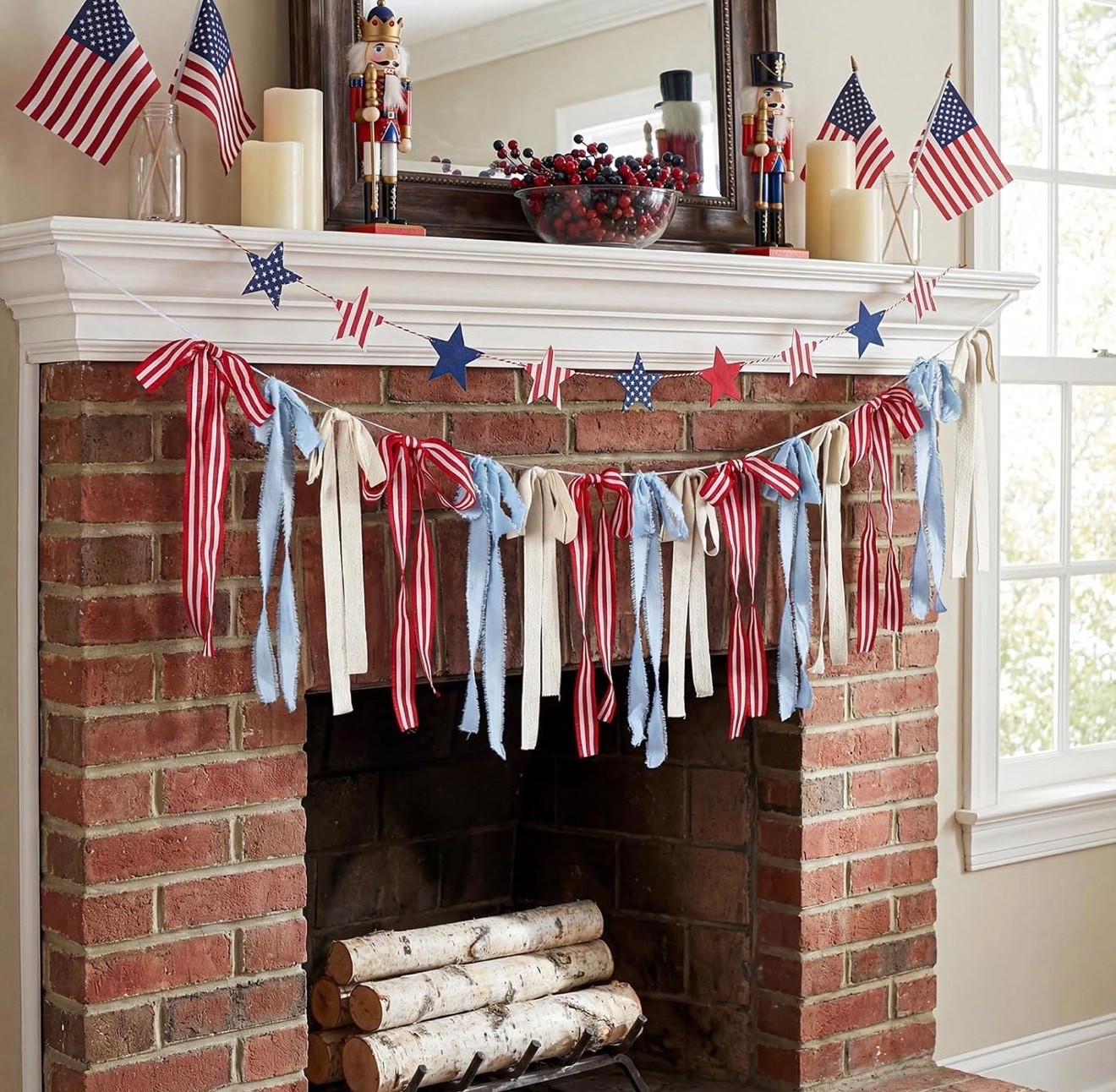 Patriotic ribbon garland ❤️🤍💙

#LTKHome #LTKSeasonal #LTKdayinmylife