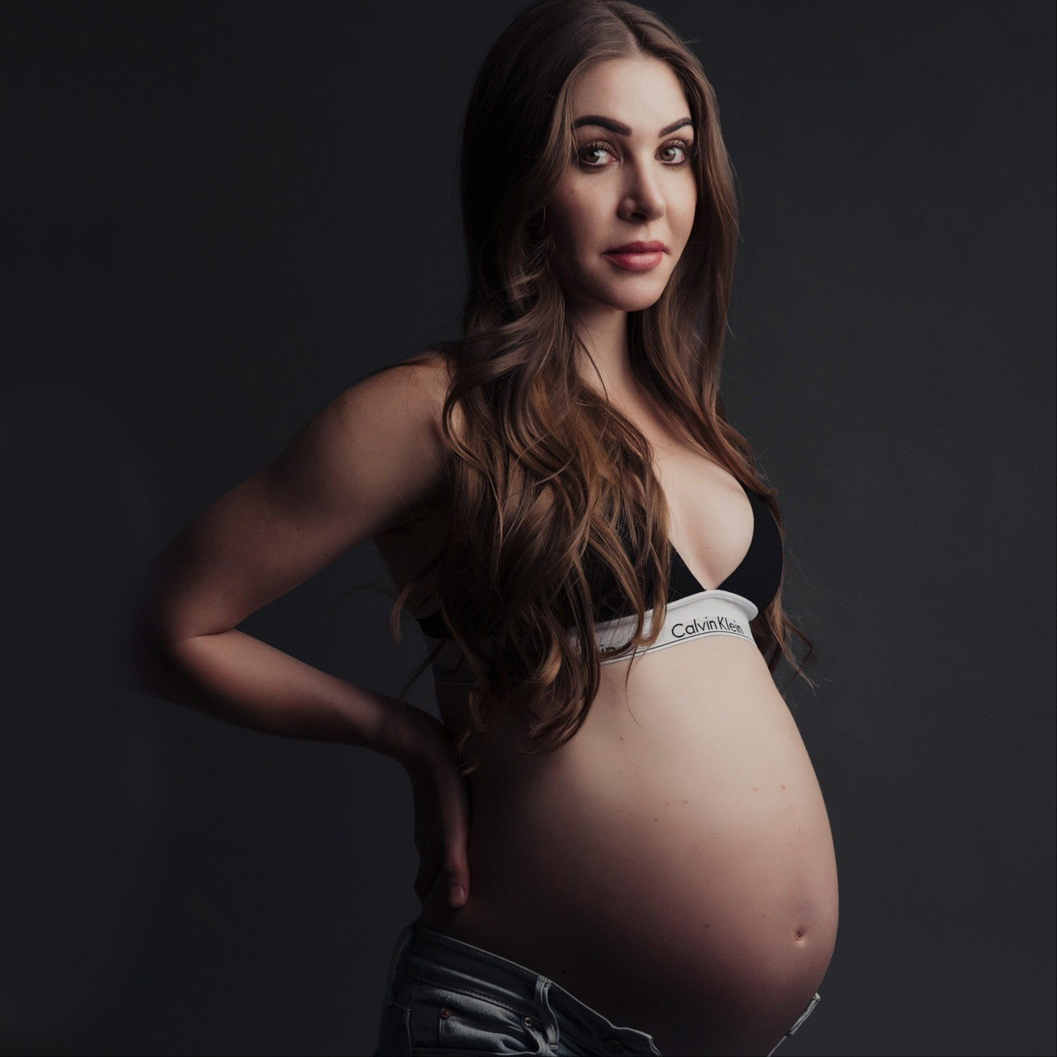 This is the black triangle bralette from Calvin Klein.  Love this look.  #maternityshoot #maternityfashion 

#LTKBeauty #LTKBump #LTKBaby