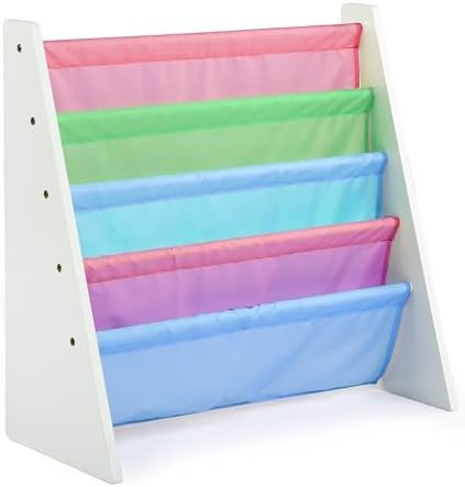 Humble Crew 4-Tier Kids Bookshelf, White Wood/Pastels - Premium Book Shelf for Kids Rooms with Fo... | Amazon (US)