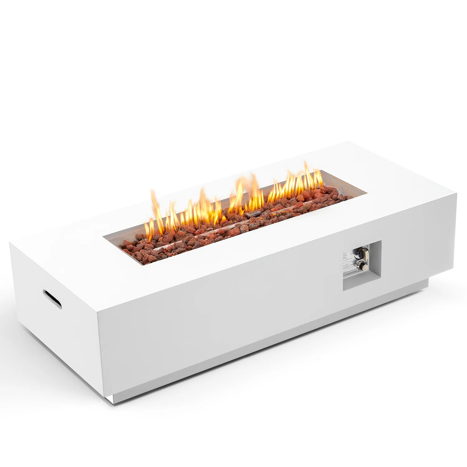 Clyne 15.5'' H x 56'' W MGO Concrete Propane Outdoor Fire Pit Table (Tank and Tank Cover Not Incl... | Wayfair North America