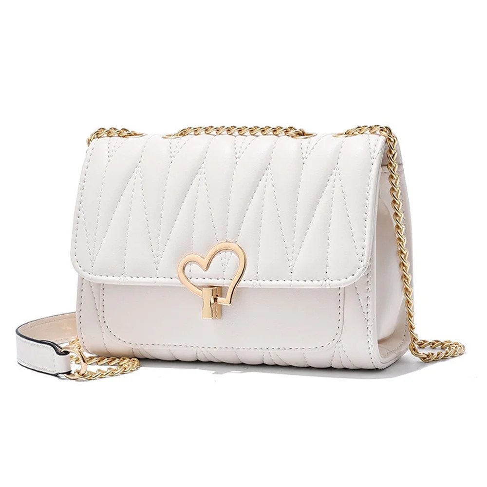 Crossbody Bags for Women Leather Ladies Shoulder Purses with Chain Strap Stylish Clutch Purse,Whi... | Walmart (US)
