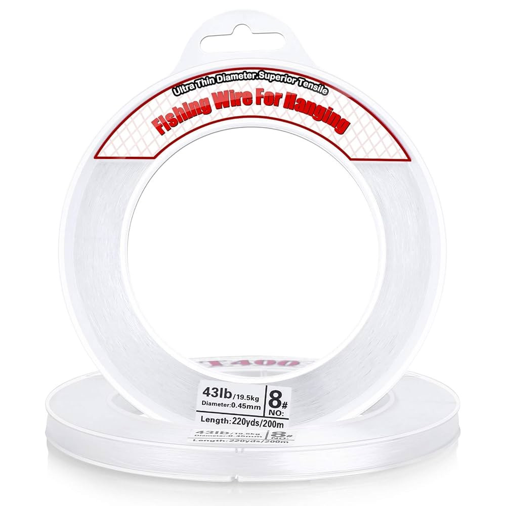 Clear Fishing Wire, Acejoz 656FT Fishing Line Clear Invisible Hanging Wire Strong Nylon String Su... | Amazon (US)