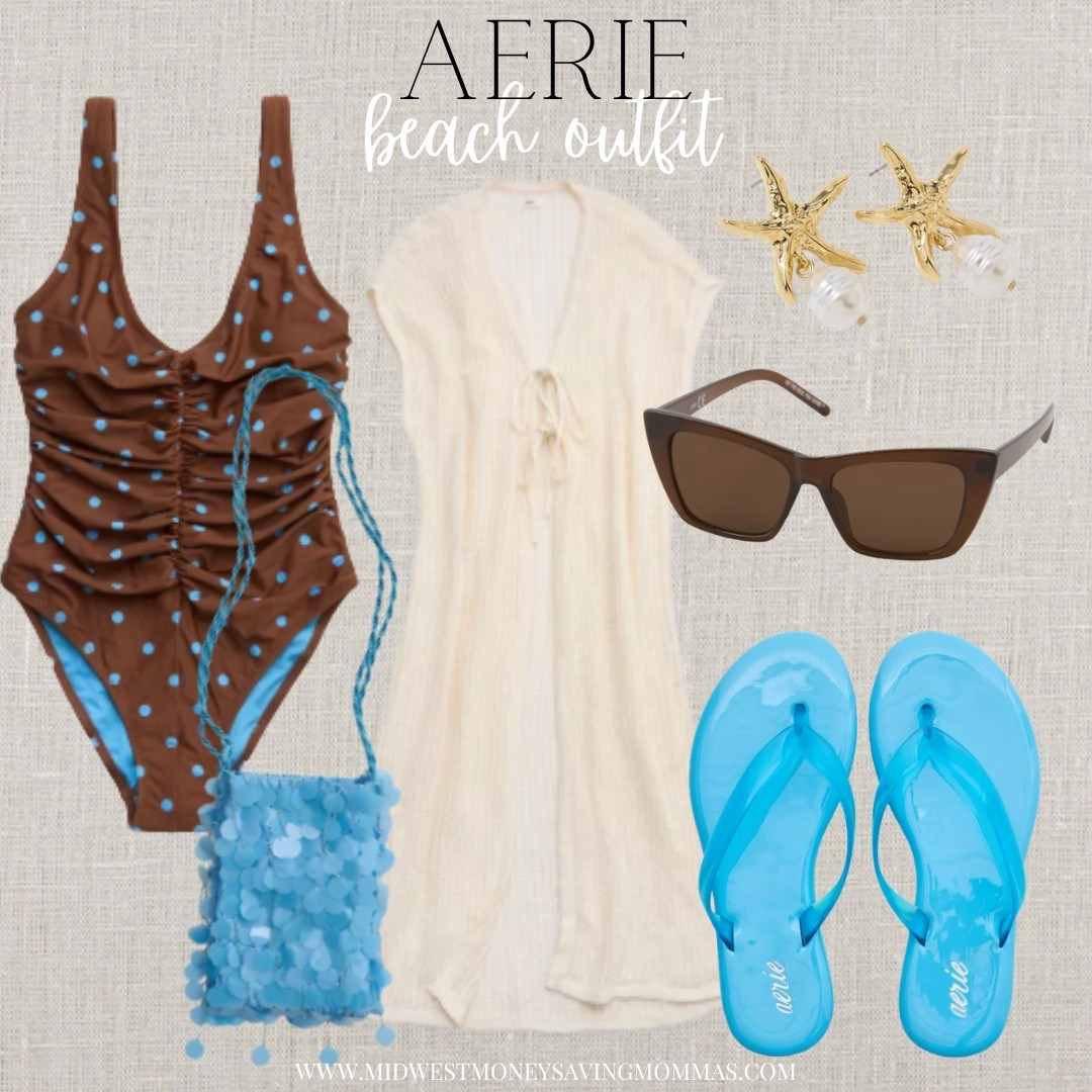 Beach outfit from @Aerie 

Beach vacation outfit  one piece swimsuit flip flops resort wear swimwear 

#LTKxAerie #LTKootd #LTKSwim
