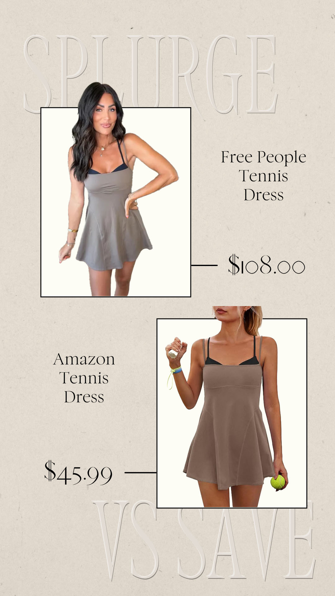 Splurge vs Save | Save vs Splurge | Free People Similar | Tennis Dress 

 #LTKootd #LTKSeasonal #LTKActive