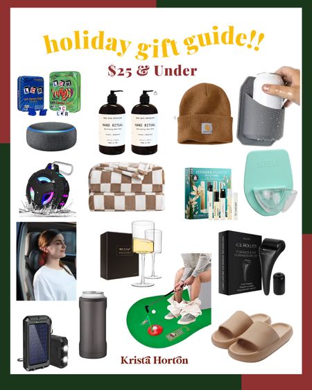 Gift guide for $25 and under!! This is SO good!!

#25andunder #carharttbeanie #holidaygiftguide #christmas #showercupholder #blanket #toiletgolf #iceroller #wineglasses #bluetoothspeaker #lrc #dicegame #carmassager #alexadot #perfumeset #cloudshoes 

#LTKHoliday #LTKSeasonal
