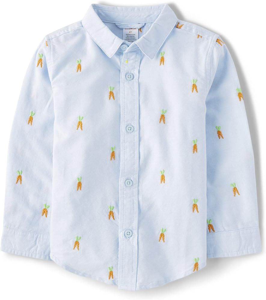 Gymboree Boys' and Toddler Long Sleeve Button Up Dress Shirts Seasonal | Amazon (US)