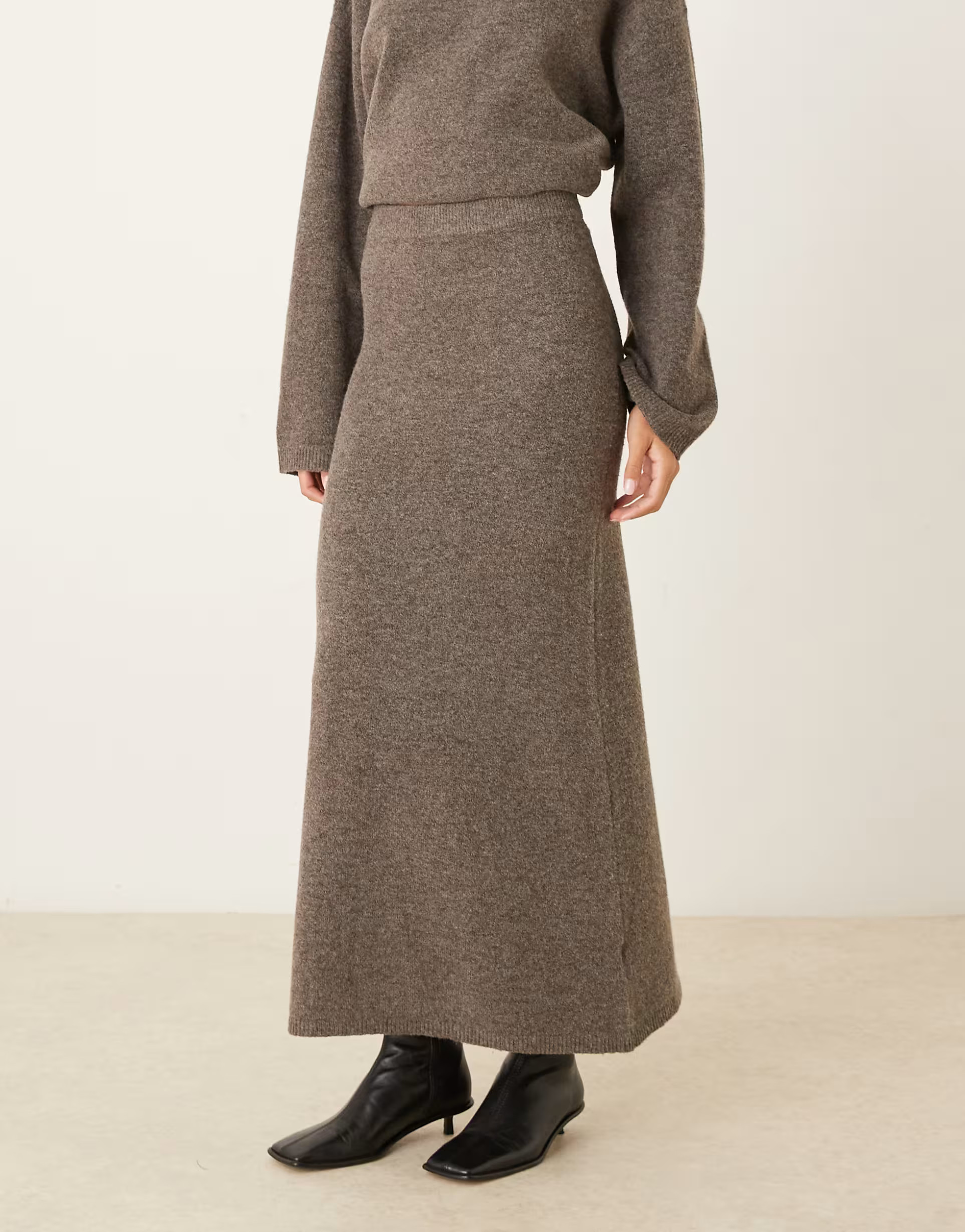 ASOS DESIGN knitted maxi skirt co-ord in mushroom | ASOS (Global)