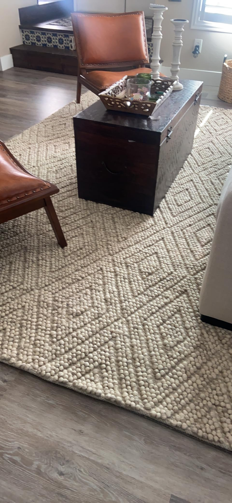 SAFAVIEH Natura Collection Area Rug - 9' x 12', Beige, Handmade Wool, Ideal for High Traffic Area... | Amazon (US)