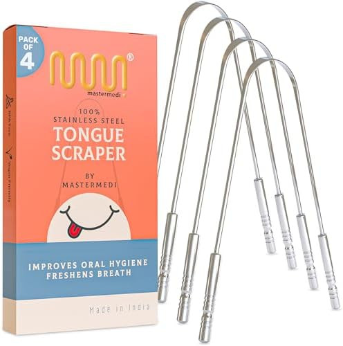 MasterMedi Tongue Cleaner Tongue Scraper Surgical Grade Stainless Steel Tongue Brush Dental Kit P... | Amazon (US)