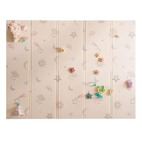 Nuby Reversible Baby Floor Mat - Foldable and Lightweight Baby Play Mat for Floor - Easy Storage and Travel - Stars and Sky | Amazon (US)