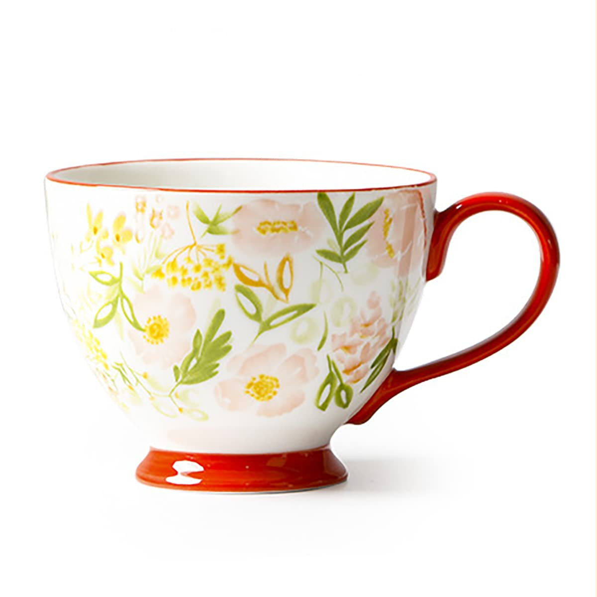 CHOOLD Chic Hand-Painted Floral Pattern Large Ceramic Coffee Mug Jumbo Mug Tea Milk Cereal Mug fo... | Amazon (US)