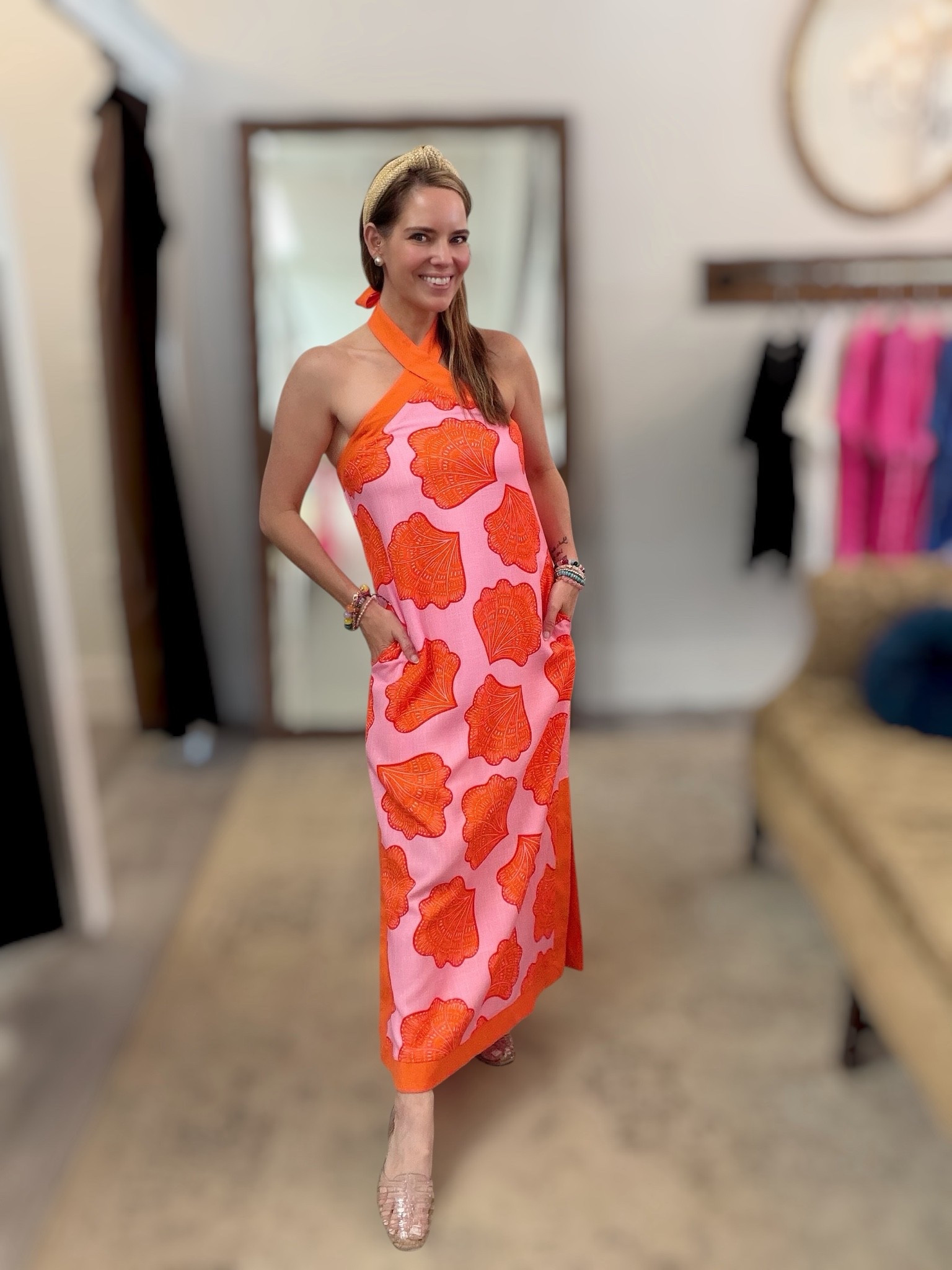 Pink & Orange Summer Maxi Dress 🐚🩷🧡

Bright summer colors + the cutest shell print 💕 This pink and orange halter maxi dress is such a fun statement look for vacation, beach dinners, summer events, or everyday resort style! I paired it with neutral woven flats, colorful stacked bracelets, and a headband for an easy coastal-inspired outfit ☀️🐚 Everything linked here to recreate the look!

pink and orange dress, shell print maxi dress, colorful summer outfit, beach vacation outfit, coastal style, resort wear, summer maxi dress, colorful accessories, woven flats, preppy summer style, vacation outfit inspiration, bright summer fashion ✨

#LTKOver40 #LTKootd #LTKSeasonal