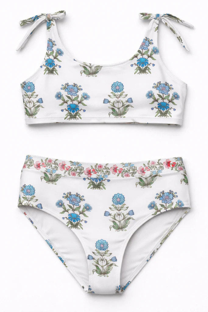 Little Lauren Two-piece Swimsuit Set in Party on the Prairie | Hermoza