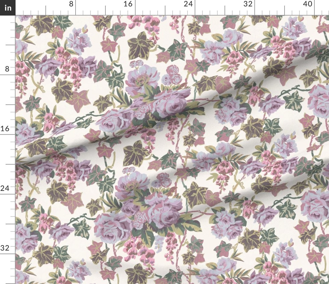 English Rose & Lavender Rose Fabric | Spoonflower | Spoonflower