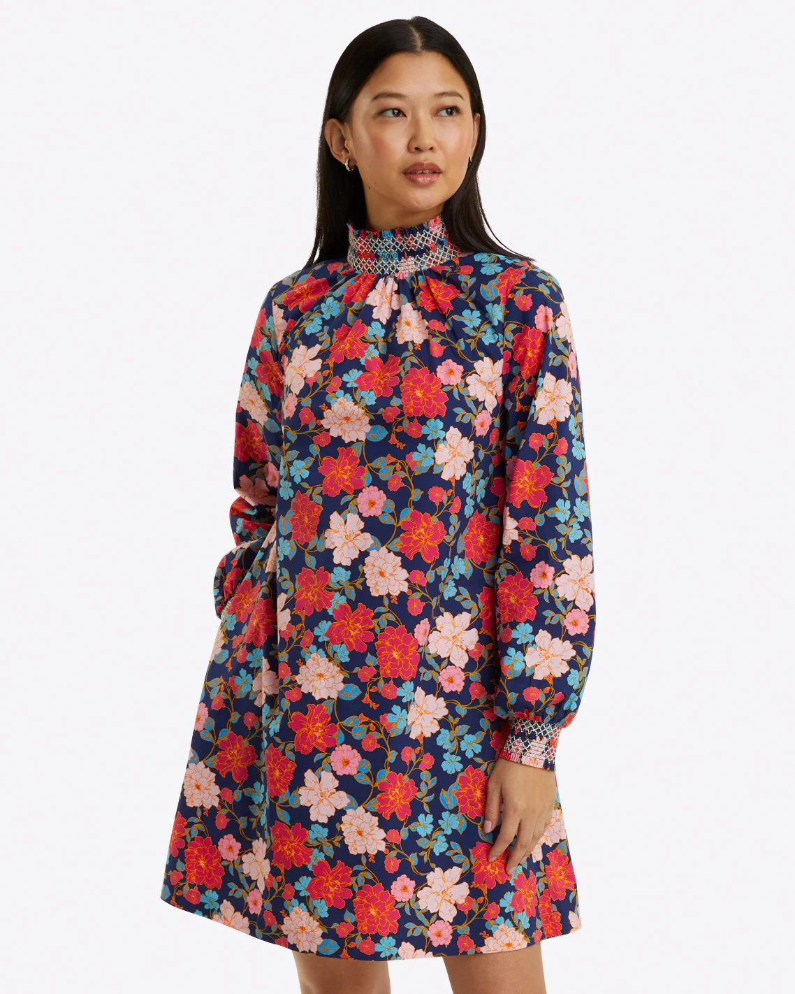 Lindsay Shift Mini Dress in Stretch Poplin | Draper James (US)