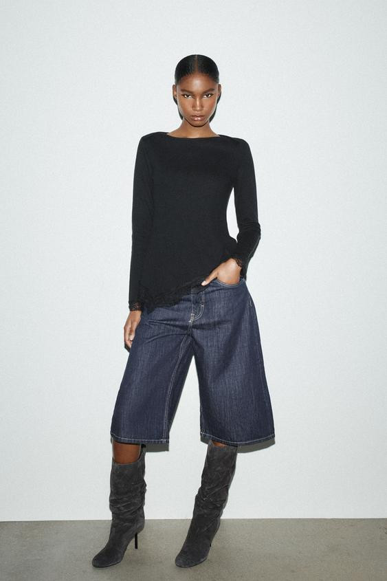 SOFT-TOUCH LACE TOP | Zara UK