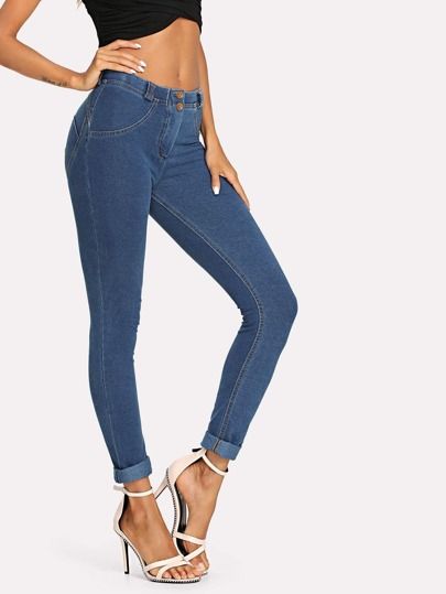 Solid Skinny Jeans | SHEIN