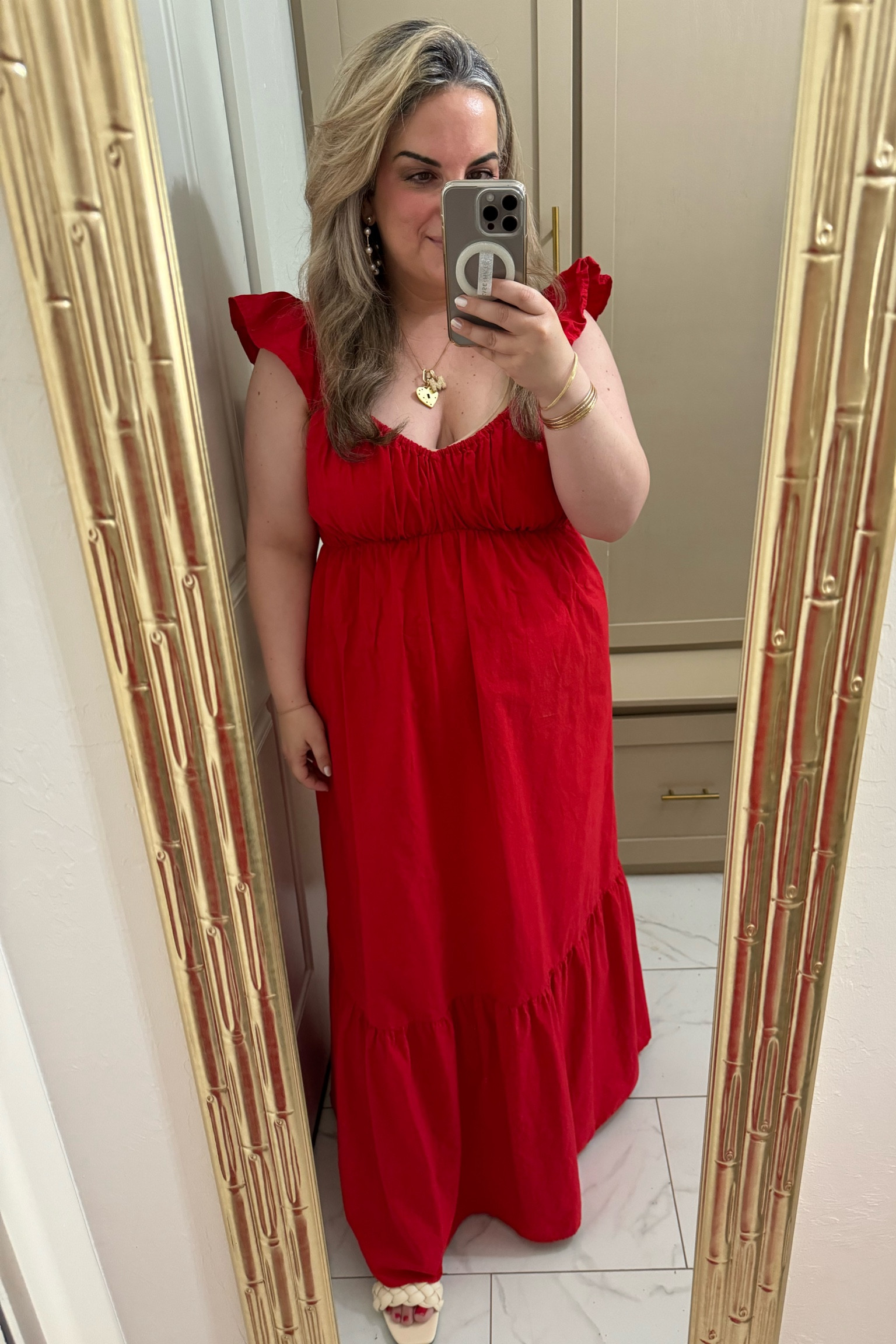 The best dress! Easy summer outfit! Crisp poplin cotton. Love the ruffle sleeves and the length works for petite! I should have sized down  

#LTKMidsize #LTKSummerSales #LTKOver40