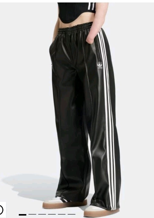Adidas Black Firebird Pleather Leather Look Pants M Medium New NWT | eBay US