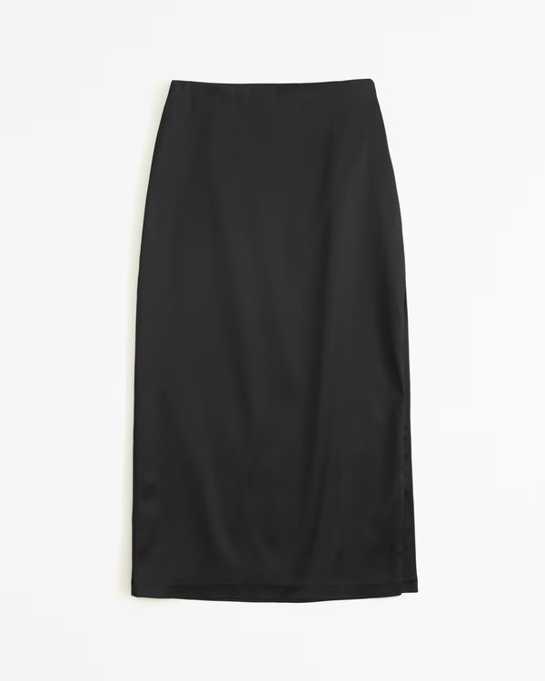 Satin Sculpt Midi Skirt | Abercrombie & Fitch (US)