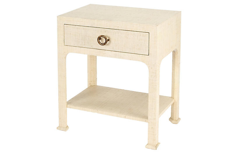 Kos 1-Drawer Raffia Nightstand, Natural | One Kings Lane