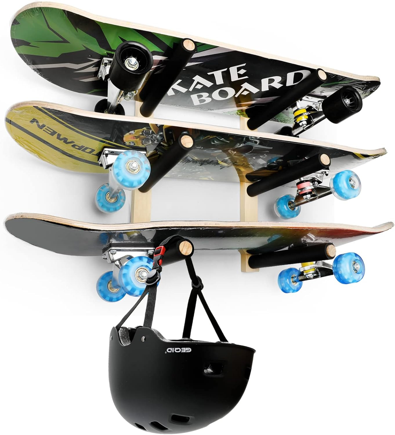 Skateboard Rack Longboard Storage Rack, Ski Snowboard Holder Wall Mount Floating Shelf, Skateboar... | Amazon (US)
