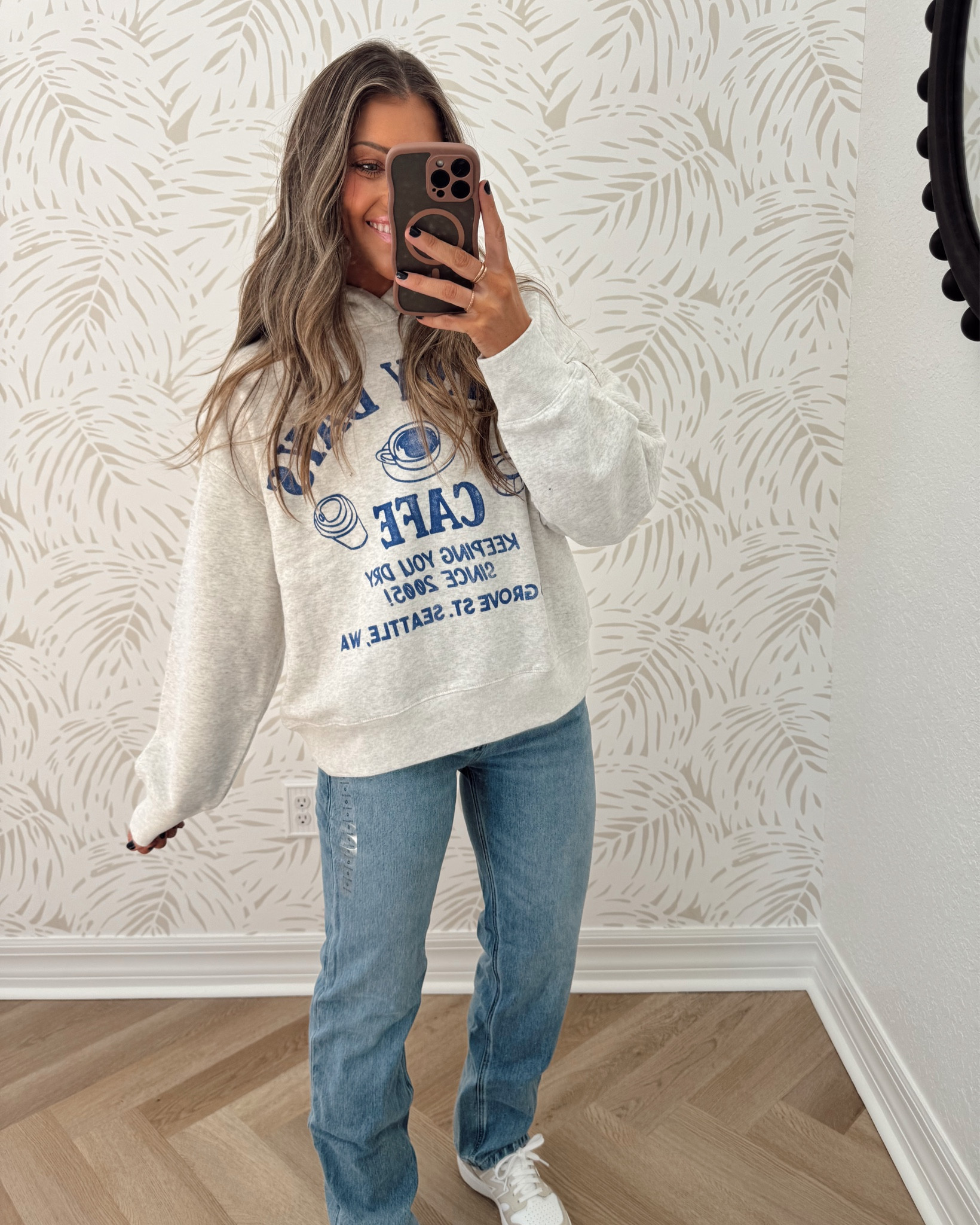 My latest @americaneagle order is all a keep… darn! 😉 these looks are perfect for being cozy comfy this January, all the way through spring! Don’t know what to wear January, February & March? Easy. Elevated sweatshirts, comfy jeans & cute matching sets. ☑️ these finds check all the boxes! I’m wearing a 0 in both jeans (reg length in non-distressed, short length in distressed pair), and XS in every item except the “rainy days” hoodie— I did a S in that for an oversized fit. #AEJeans #AEPartner 