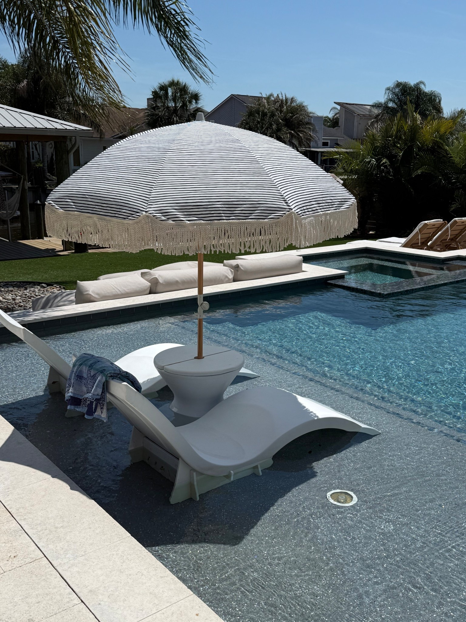 Umbrella for pool tassels 
Beach towel 

#LTKHome #LTKSeasonal