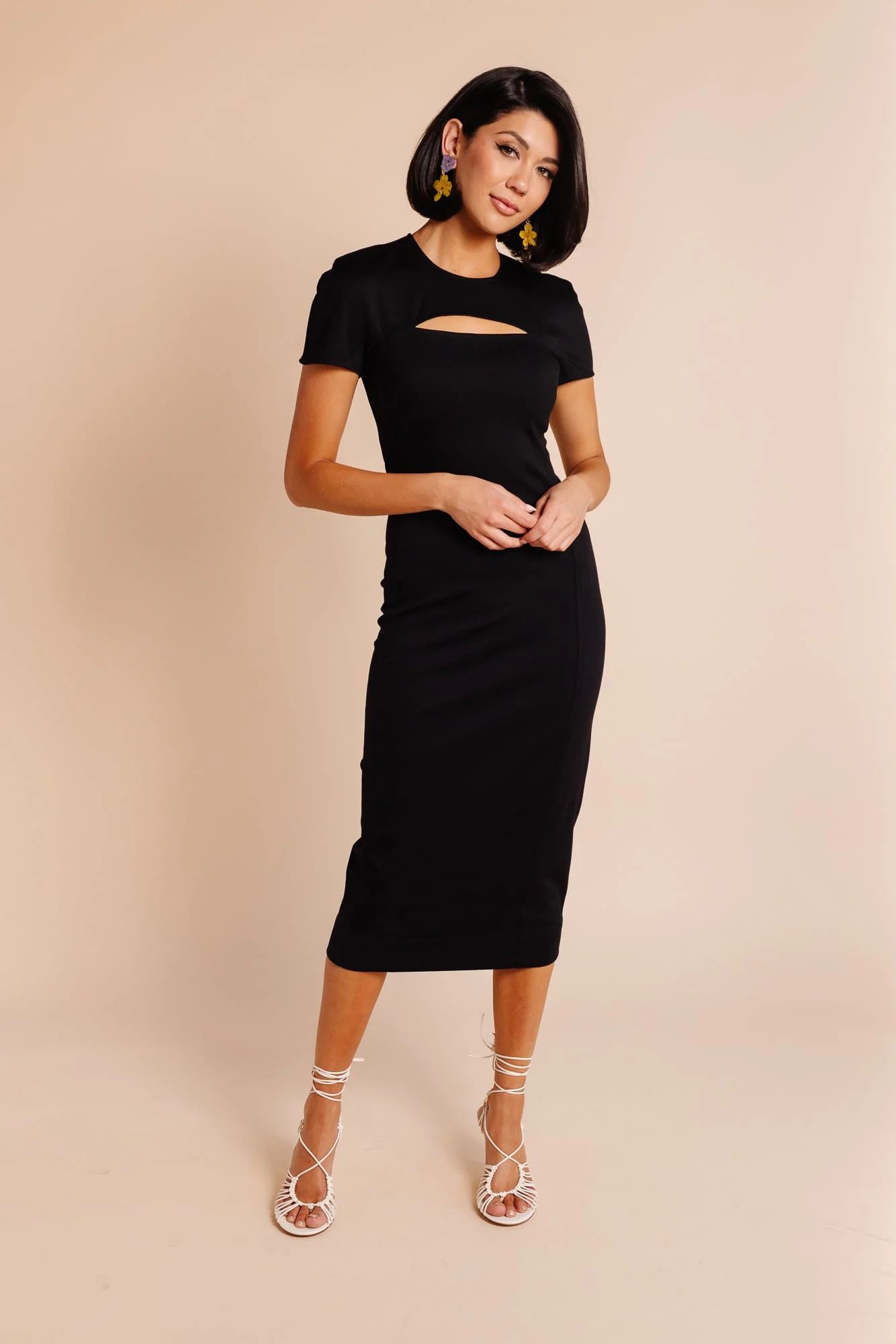 Ponte Cut Out Dress - Black | Rachel Parcell