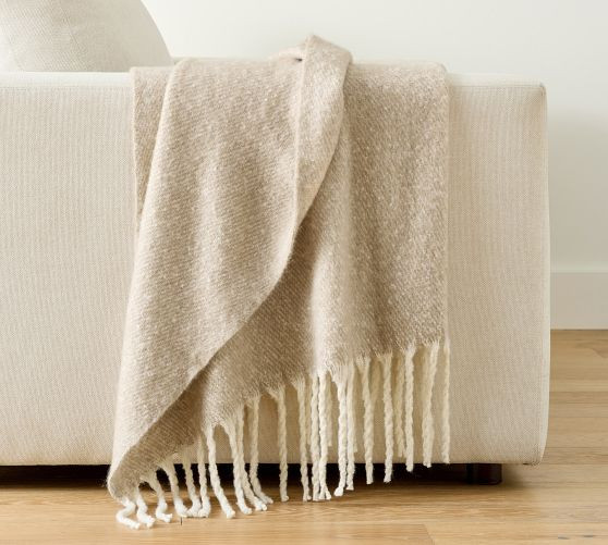 Hayes Faux Mohair Throw Blanket | Pottery Barn (US)