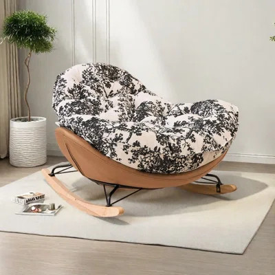 Ergonomically designed Chenille rocking chair | Wayfair North America
